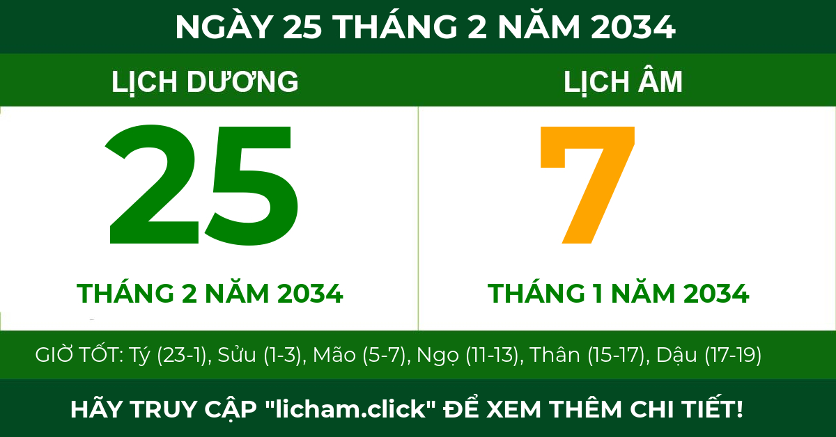 lịch âm ngày 25 tháng 2 năm 2034