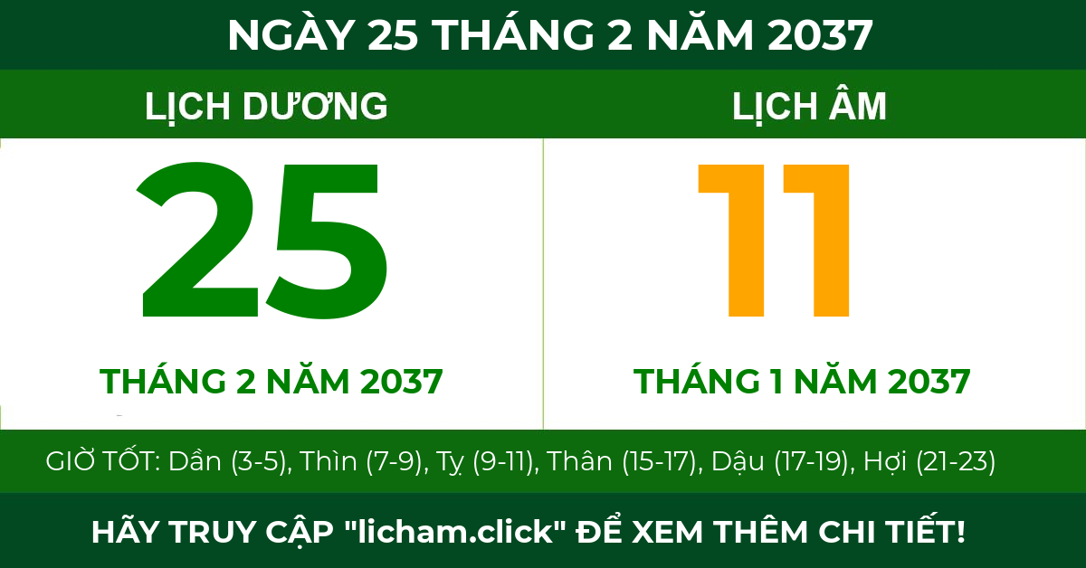 lịch âm ngày 25 tháng 2 năm 2037