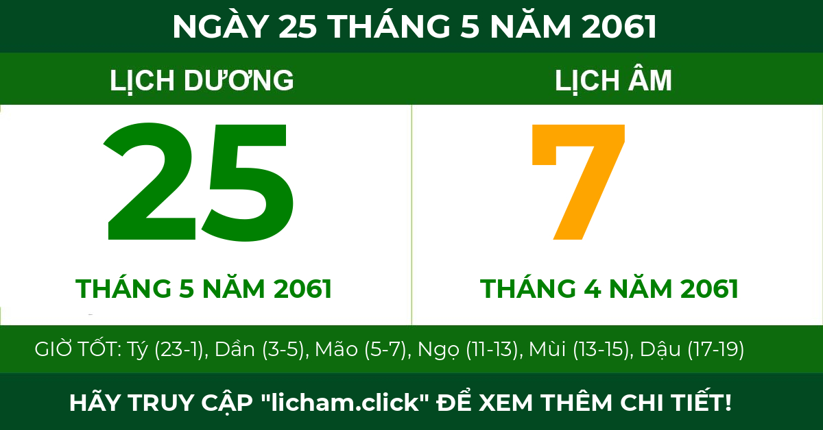 lịch âm ngày 25 tháng 5 năm 2061