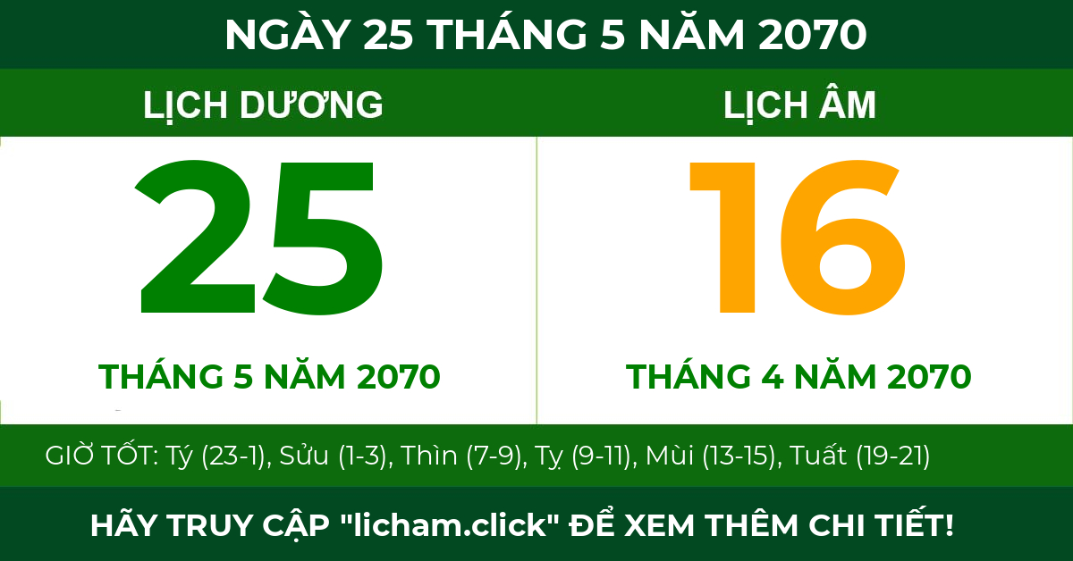 lịch âm ngày 25 tháng 5 năm 2070