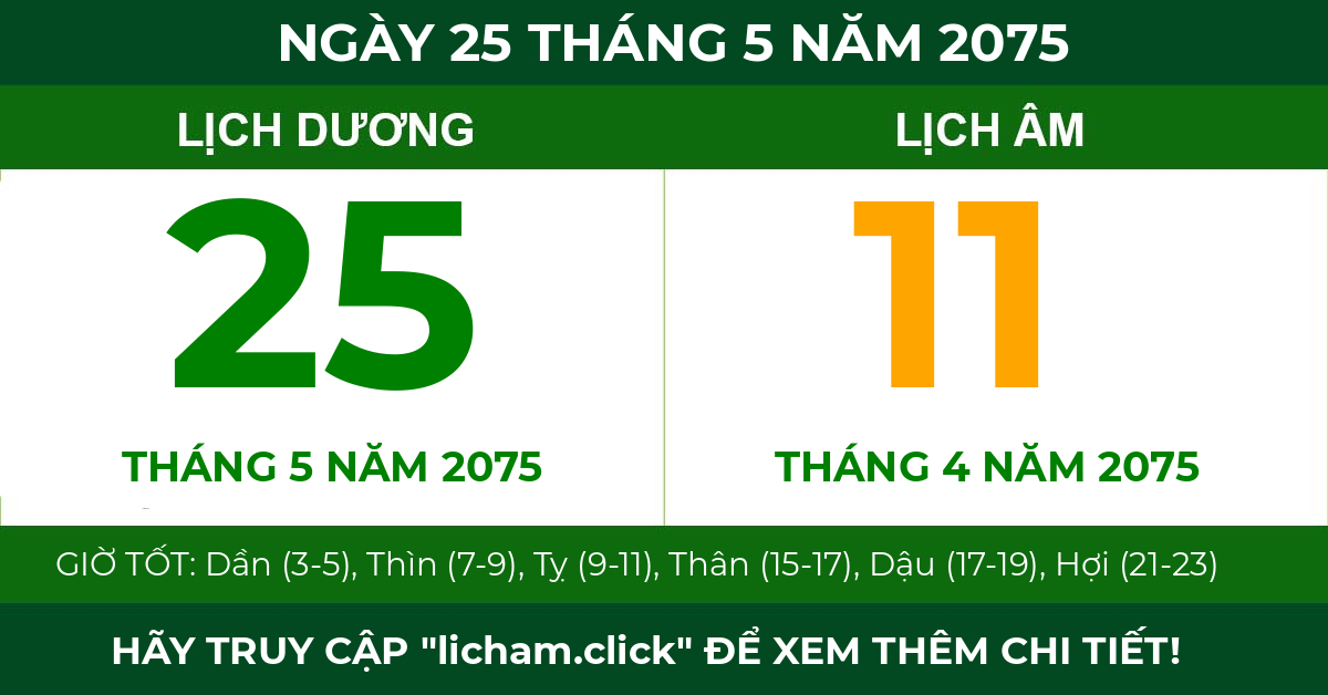 lịch âm ngày 25 tháng 5 năm 2075
