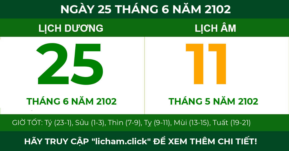 lịch âm ngày 25 tháng 6 năm 2102