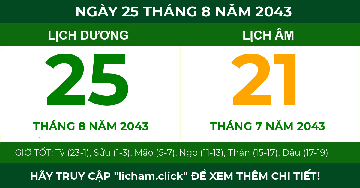 lịch âm ngày 25 tháng 8 năm 2043