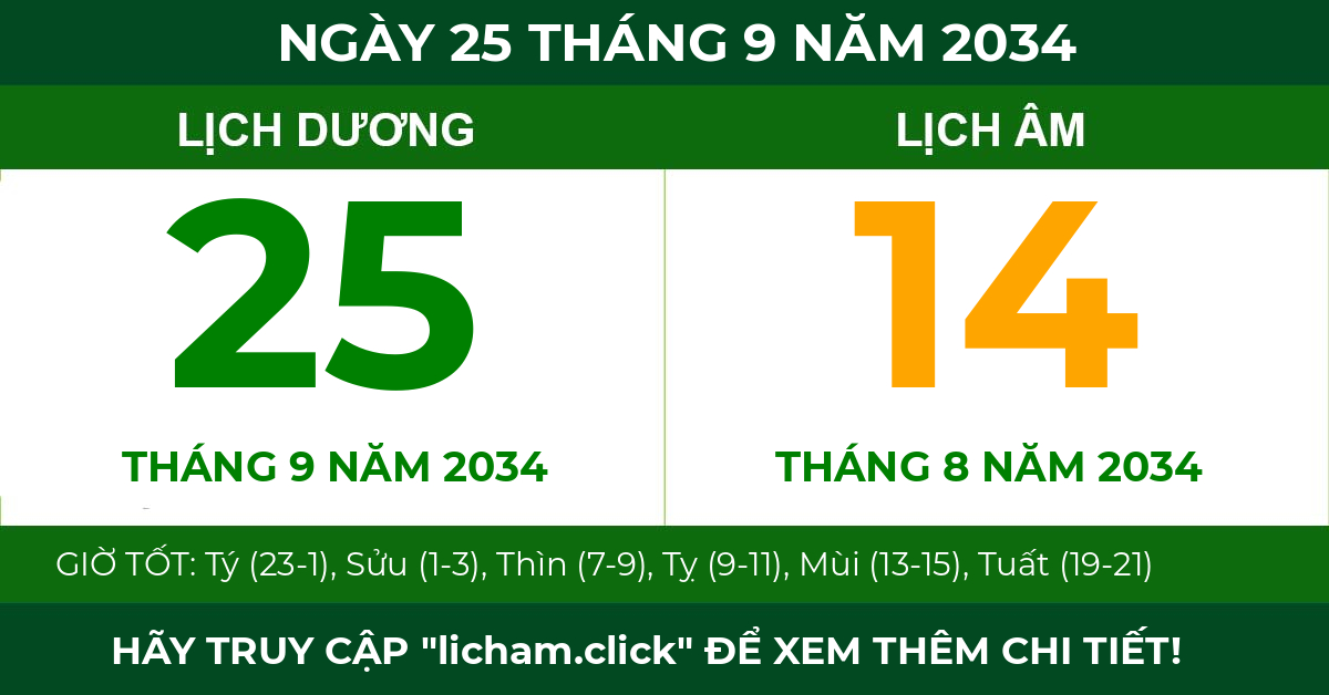 lịch âm ngày 25 tháng 9 năm 2034