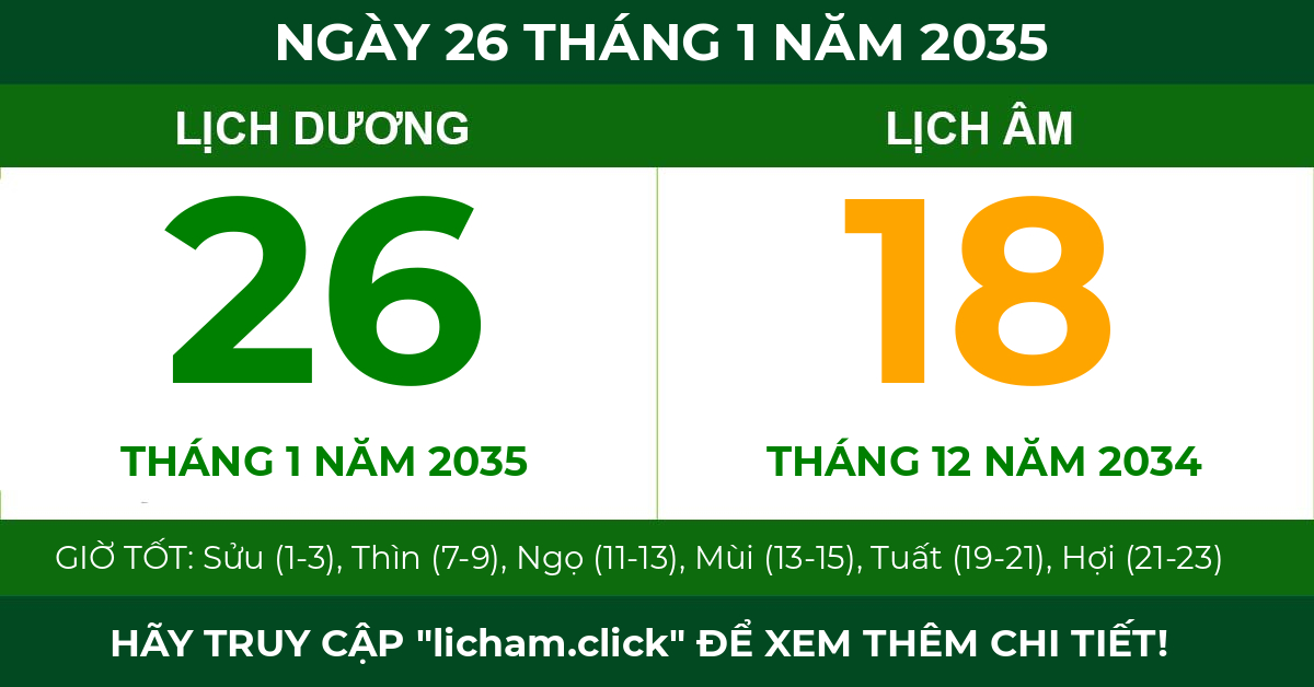 lịch âm ngày 26 tháng 1 năm 2035
