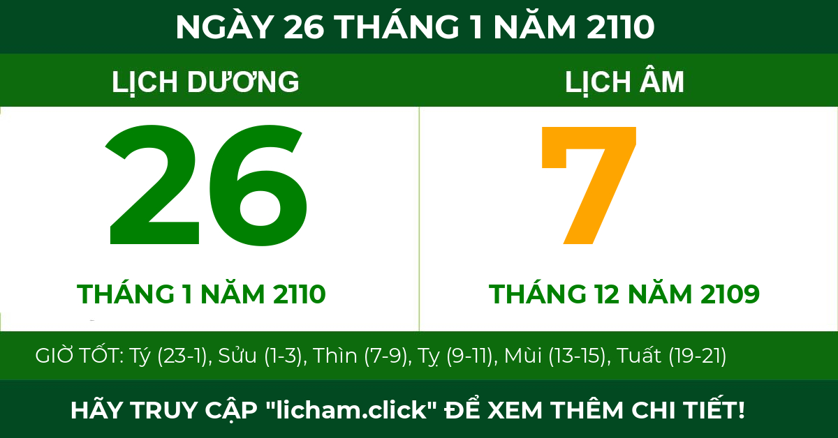 lịch âm ngày 26 tháng 1 năm 2110