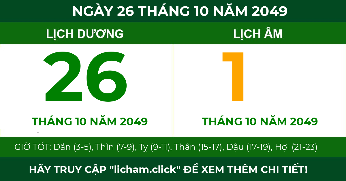 lịch âm ngày 26 tháng 10 năm 2049