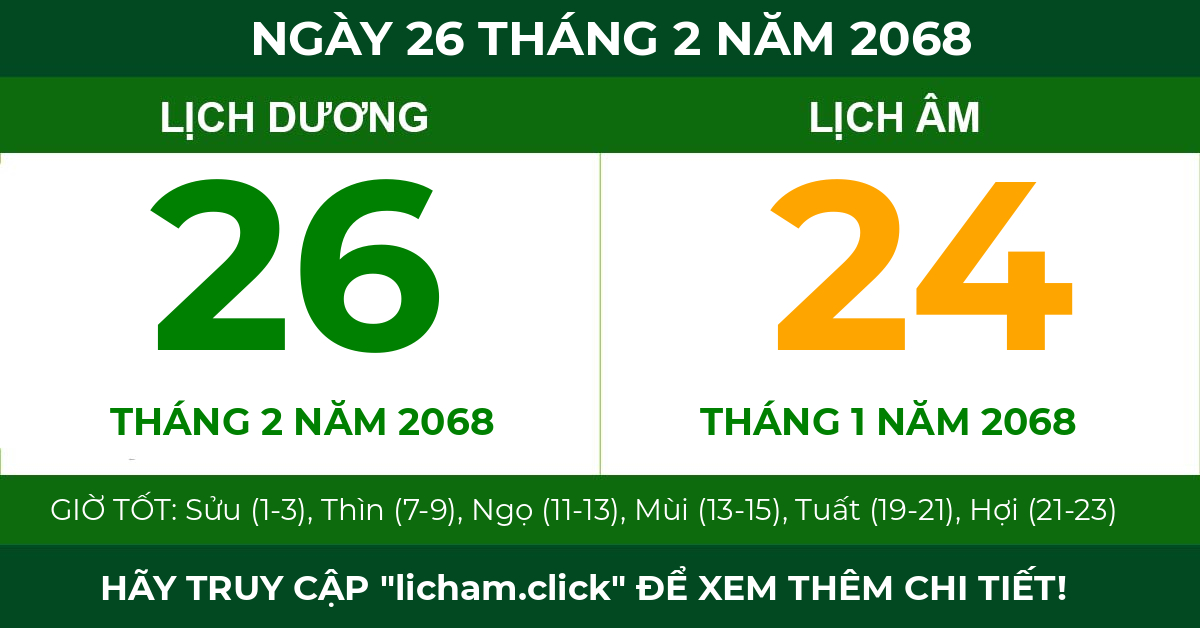 lịch âm ngày 26 tháng 2 năm 2068