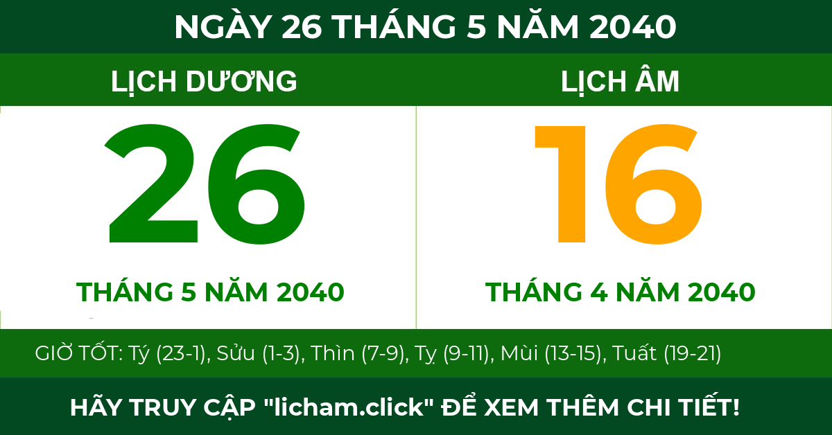 lịch âm ngày 26 tháng 5 năm 2040