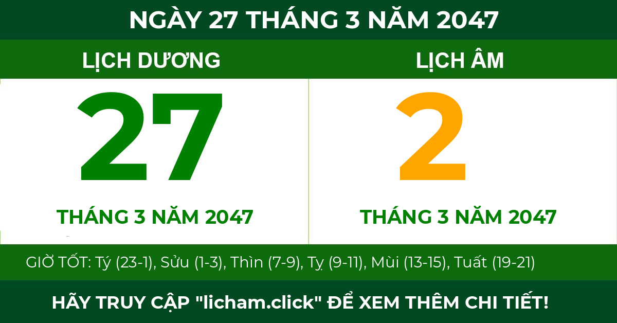 lịch âm ngày 27 tháng 3 năm 2047