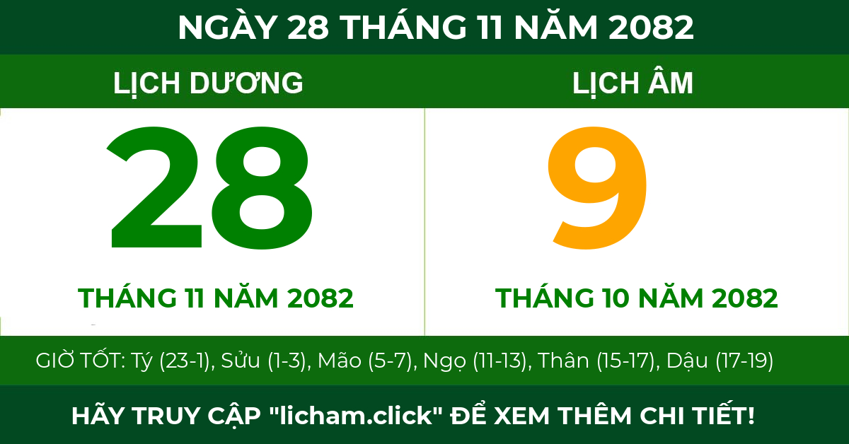 lịch âm ngày 28 tháng 11 năm 2082
