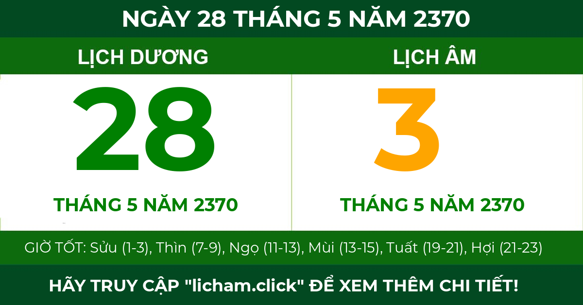 lịch âm ngày 28 tháng 5 năm 2370