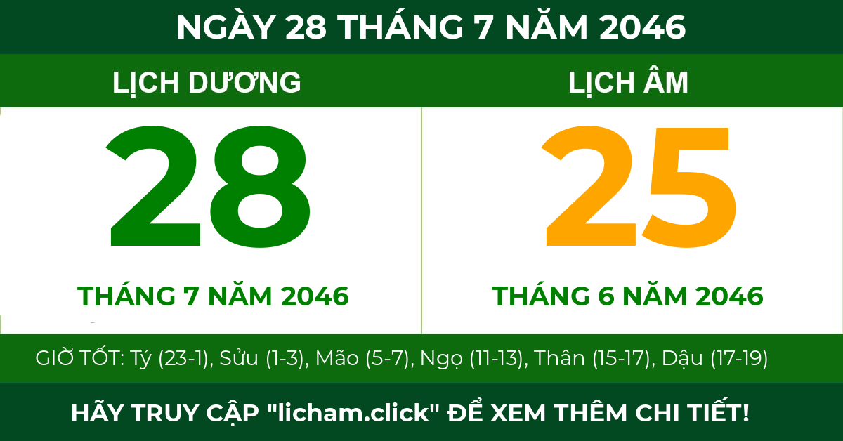 lịch âm ngày 28 tháng 7 năm 2046