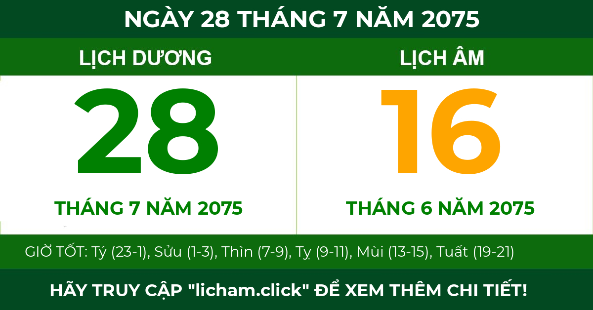 lịch âm ngày 28 tháng 7 năm 2075