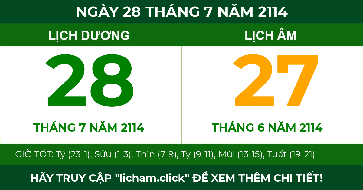 lịch âm ngày 28 tháng 7 năm 2114