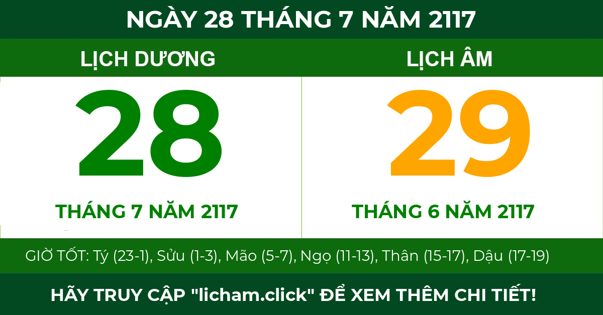 lịch âm ngày 28 tháng 7 năm 2117