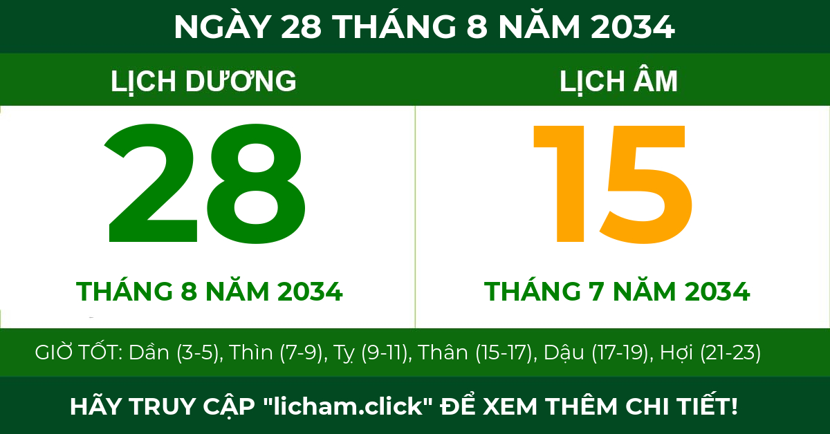 lịch âm ngày 28 tháng 8 năm 2034