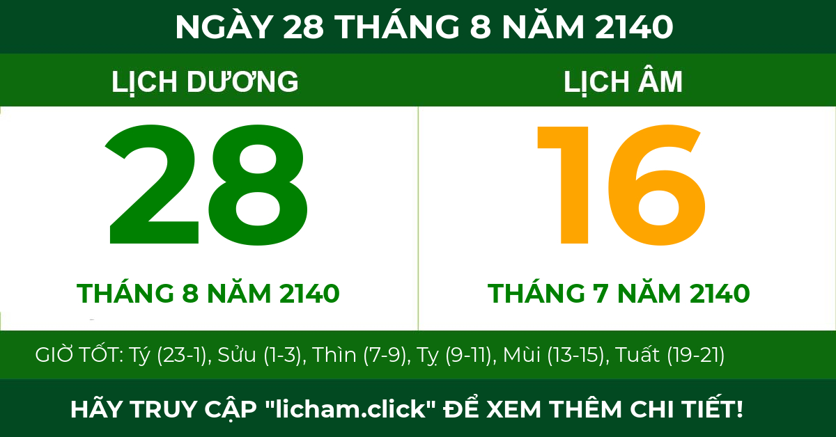 lịch âm ngày 28 tháng 8 năm 2140