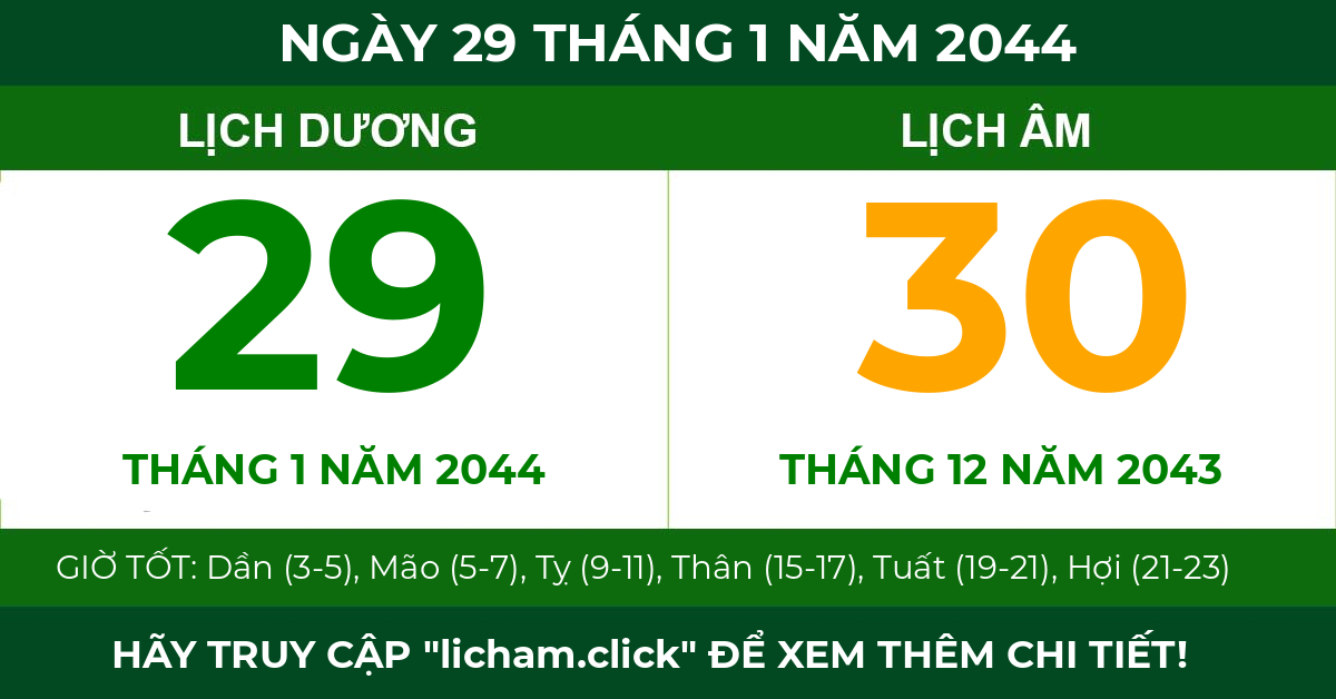 lịch âm ngày 29 tháng 1 năm 2044