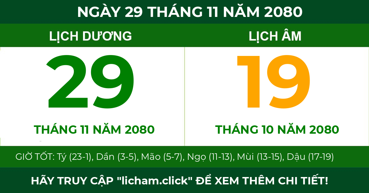 lịch âm ngày 29 tháng 11 năm 2080