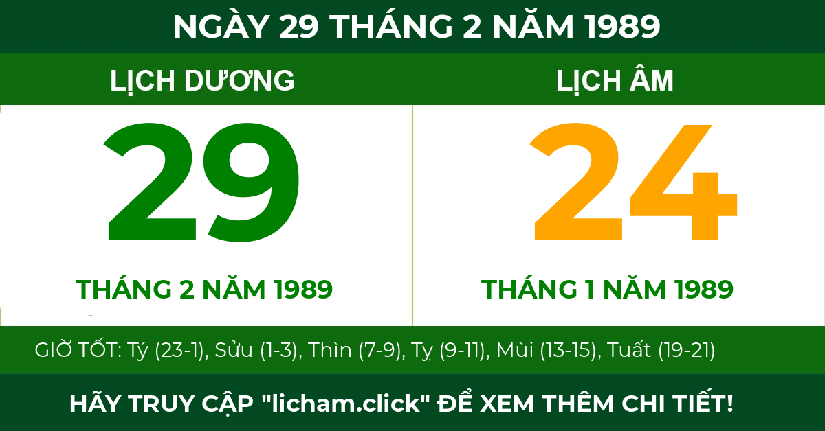 lịch âm ngày 29 tháng 2 năm 1989