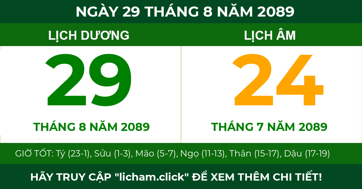 lịch âm ngày 29 tháng 8 năm 2089