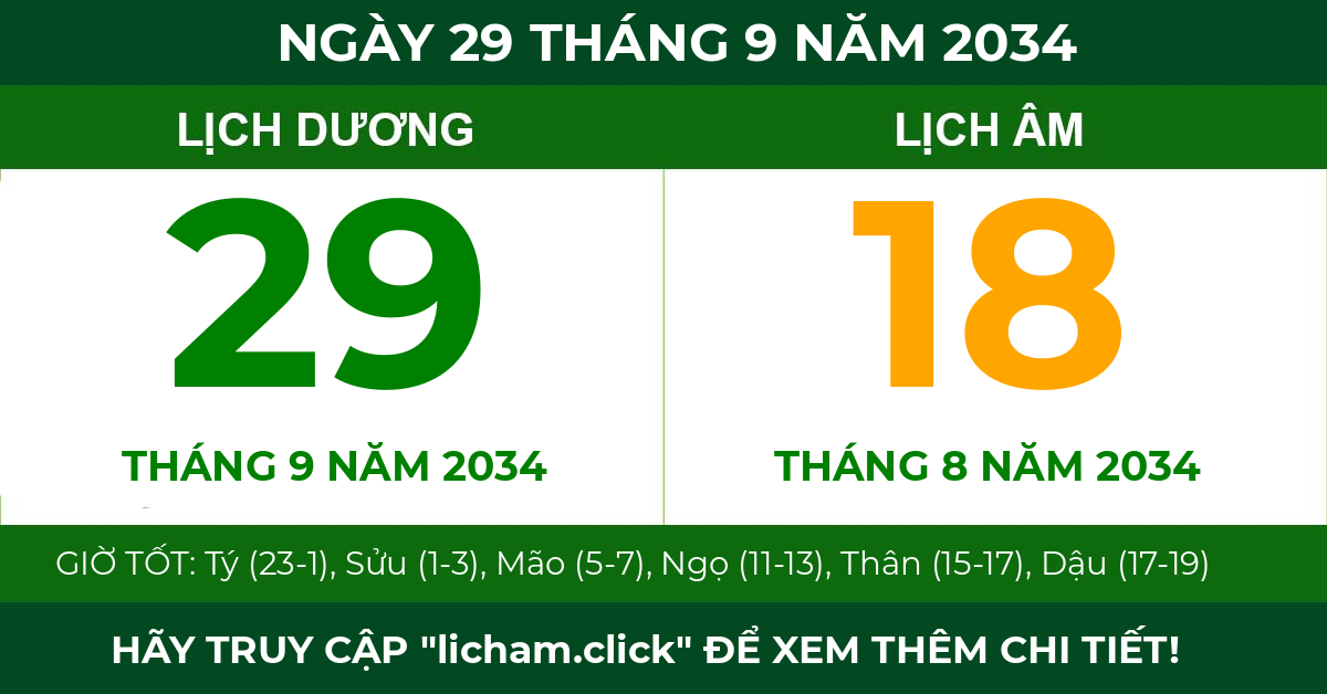 lịch âm ngày 29 tháng 9 năm 2034
