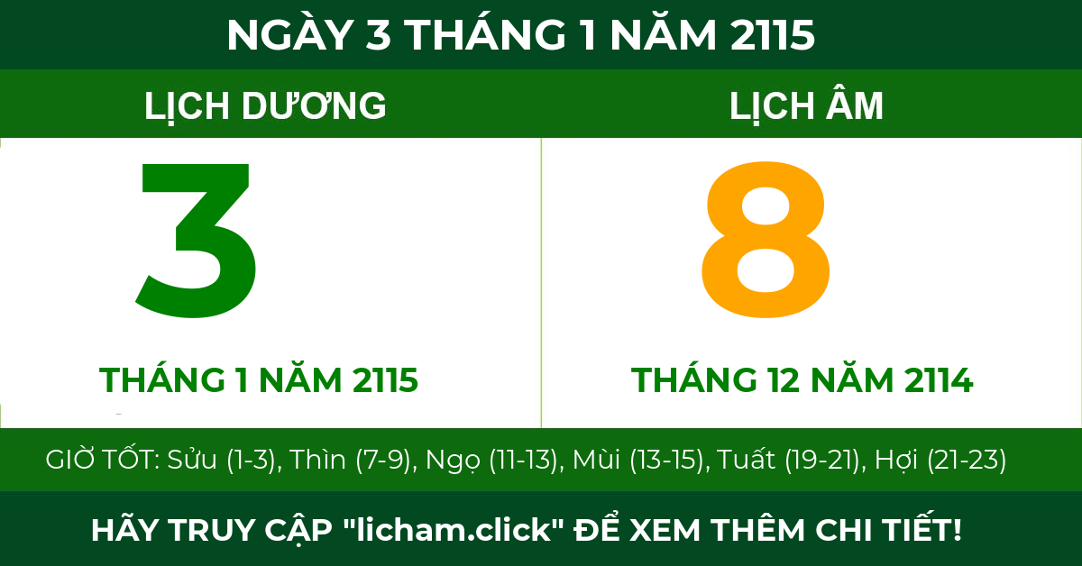 lịch âm ngày 3 tháng 1 năm 2115