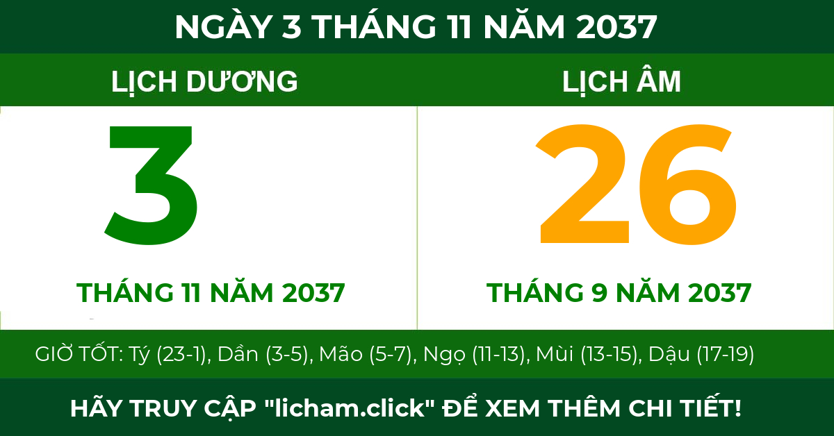 lịch âm ngày 3 tháng 11 năm 2037