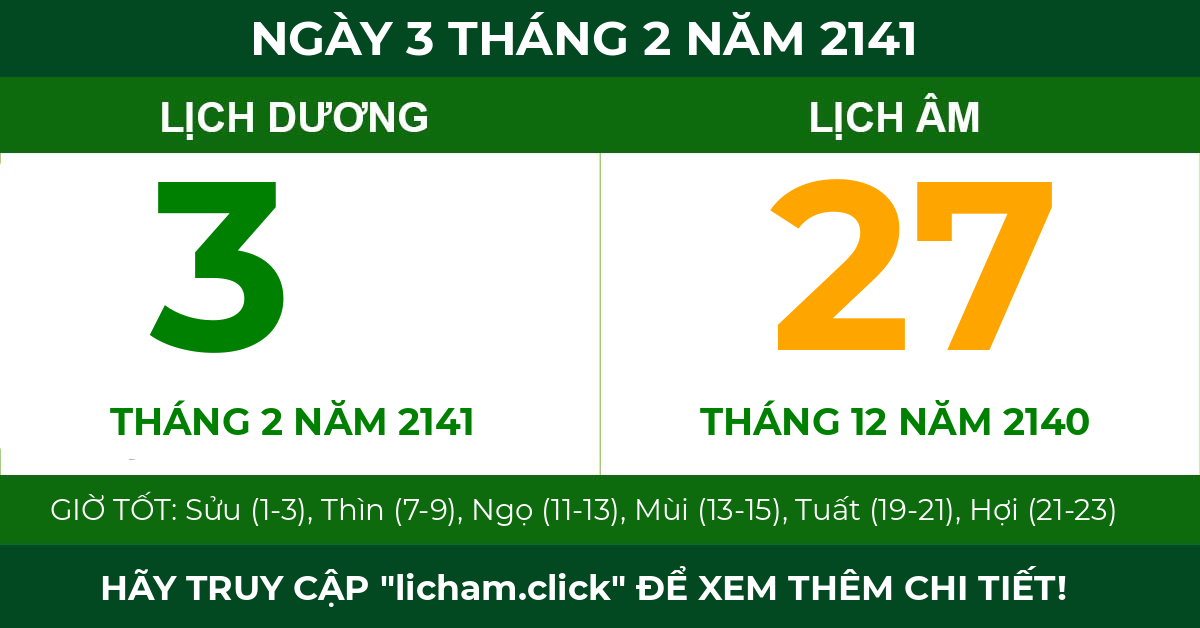 lịch âm ngày 3 tháng 2 năm 2141