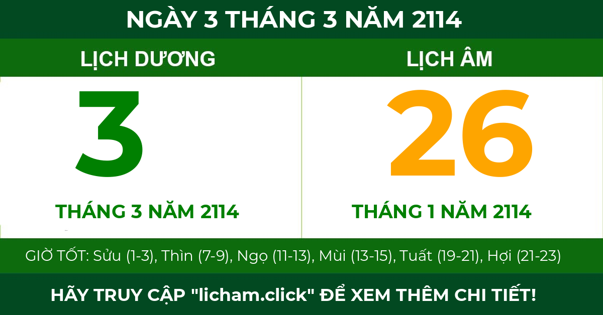 lịch âm ngày 3 tháng 3 năm 2114