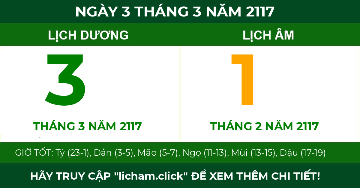 lịch âm ngày 3 tháng 3 năm 2117