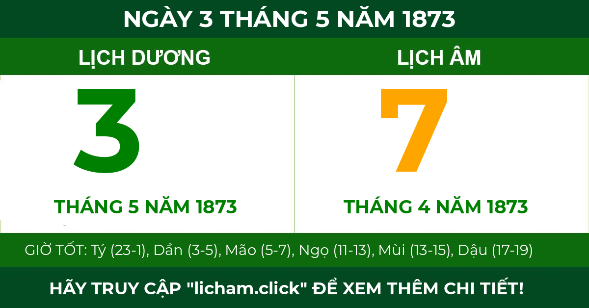 lịch âm ngày 3 tháng 5 năm 1873
