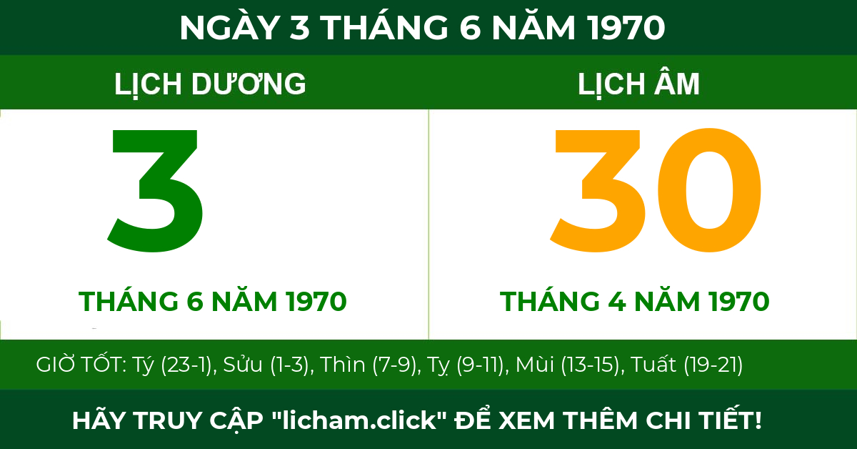 lịch âm ngày 3 tháng 6 năm 1970