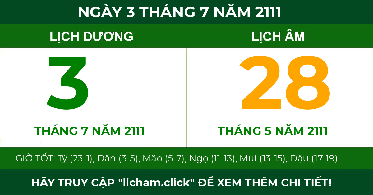 lịch âm ngày 3 tháng 7 năm 2111