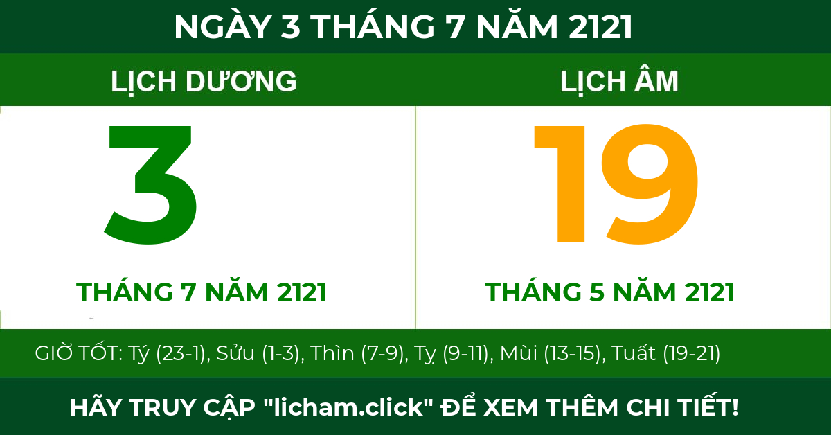 lịch âm ngày 3 tháng 7 năm 2121