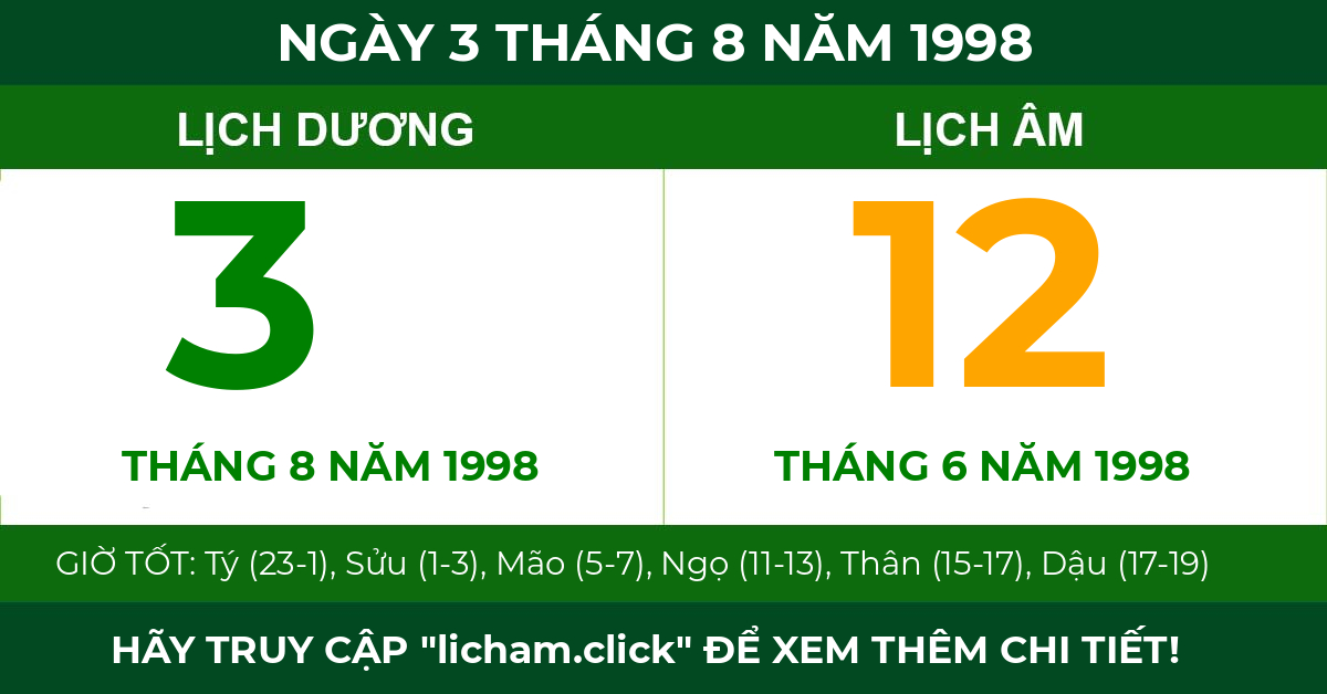 lịch âm ngày 3 tháng 8 năm 1998