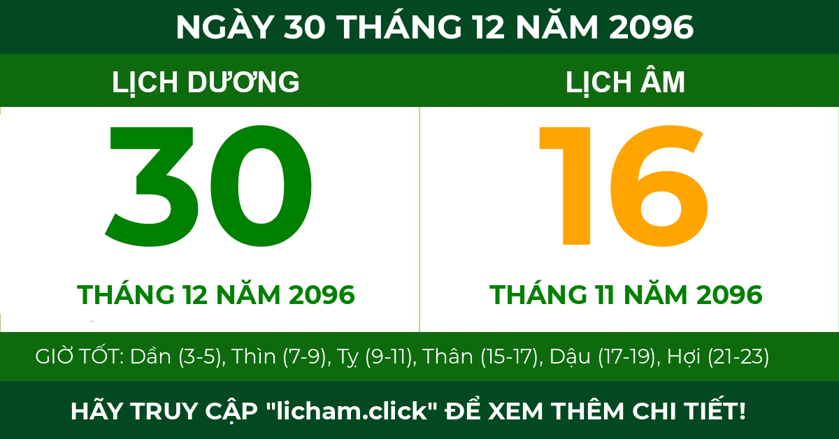 lịch âm ngày 30 tháng 12 năm 2096