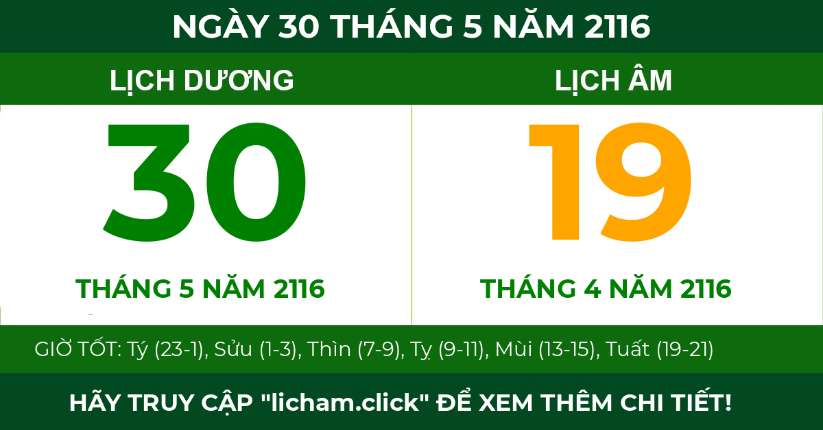 lịch âm ngày 30 tháng 5 năm 2116