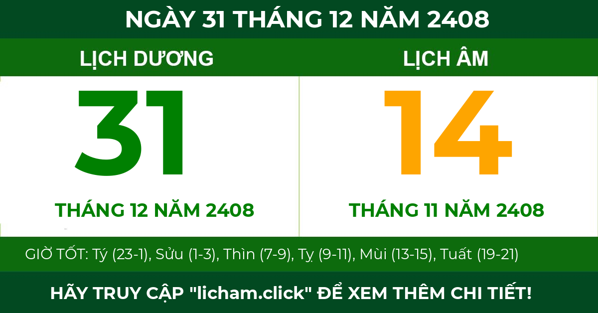 lịch âm ngày 31 tháng 12 năm 2408