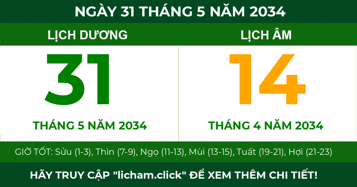 lịch âm ngày 31 tháng 5 năm 2034