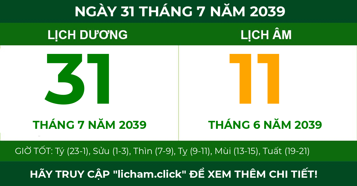 lịch âm ngày 31 tháng 7 năm 2039