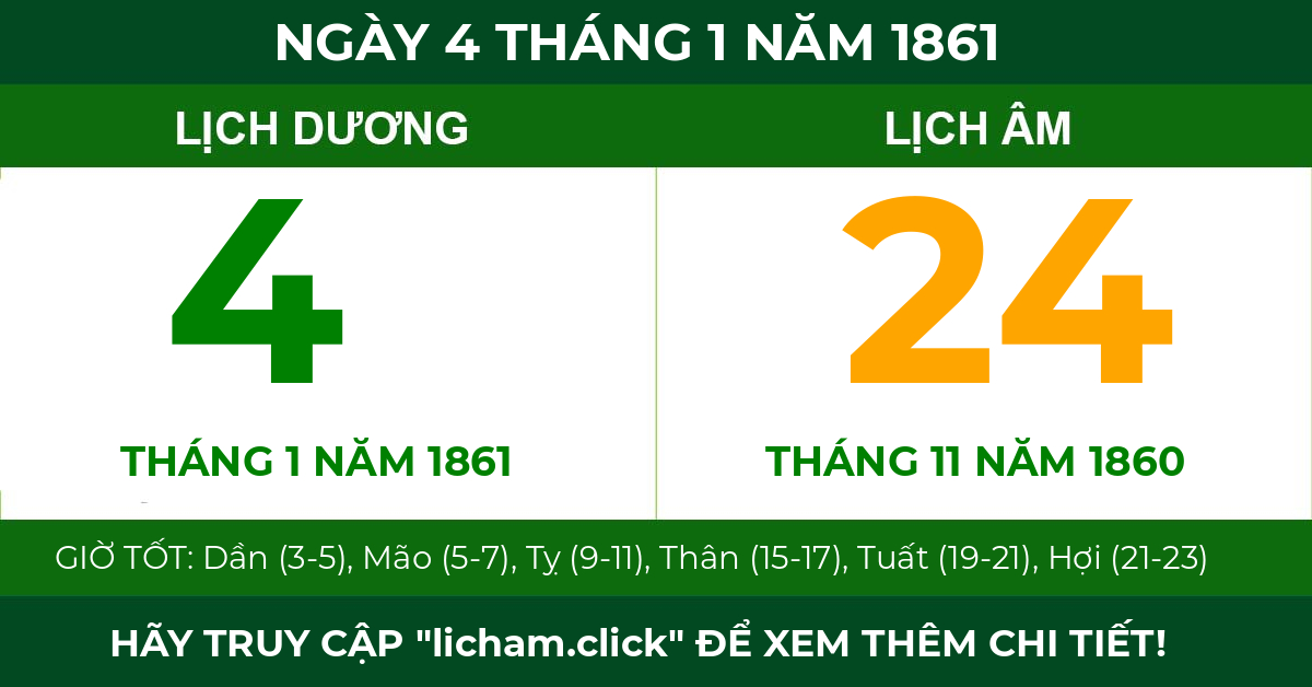 lịch âm ngày 4 tháng 1 năm 1861
