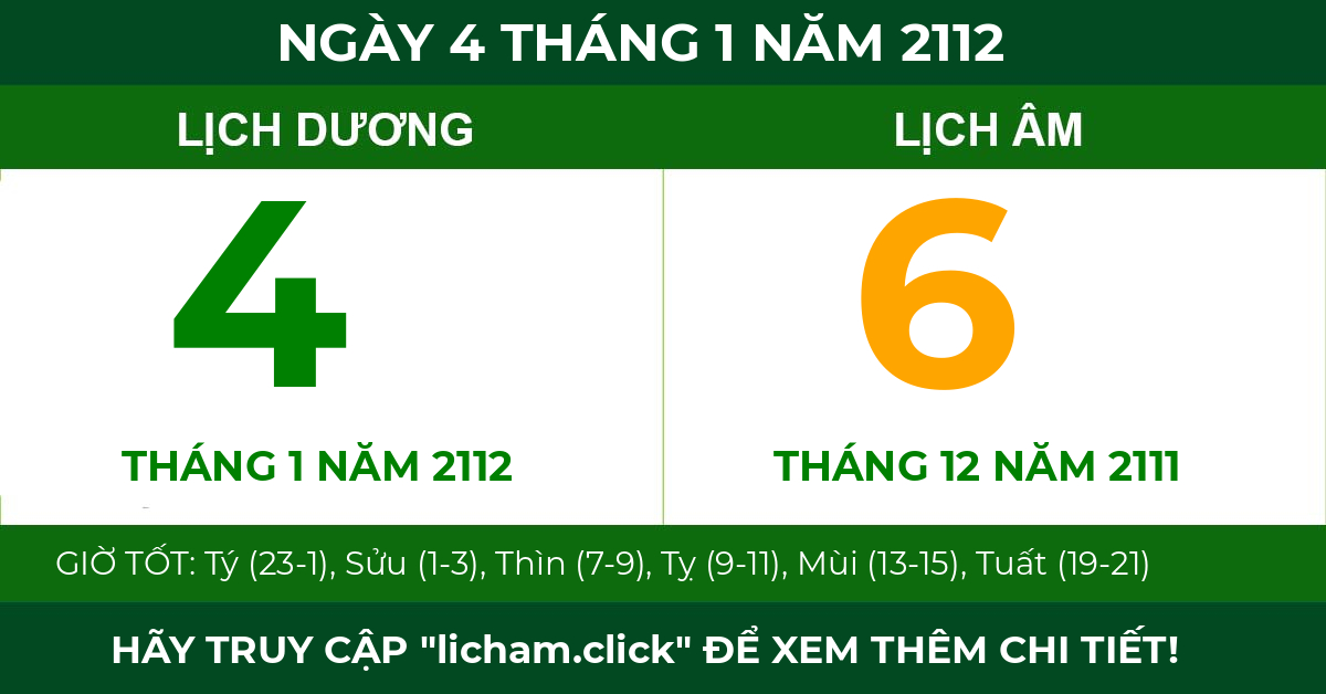 lịch âm ngày 4 tháng 1 năm 2112