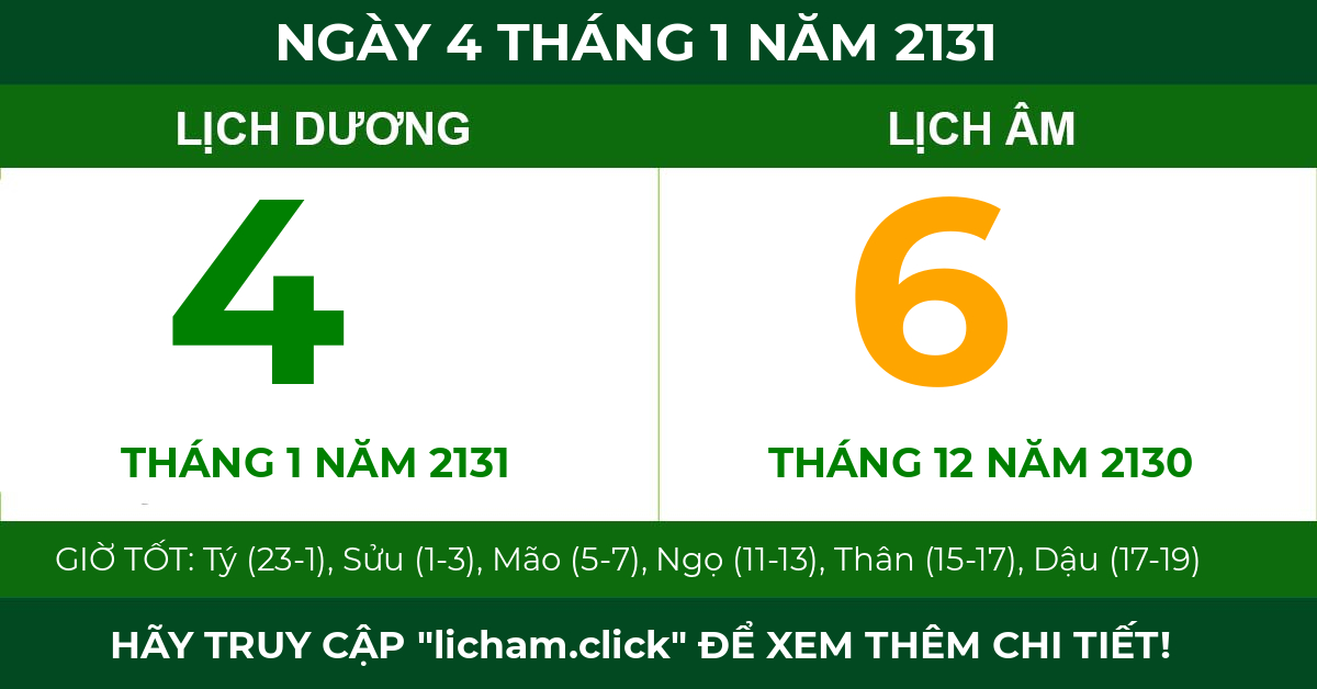 lịch âm ngày 4 tháng 1 năm 2131