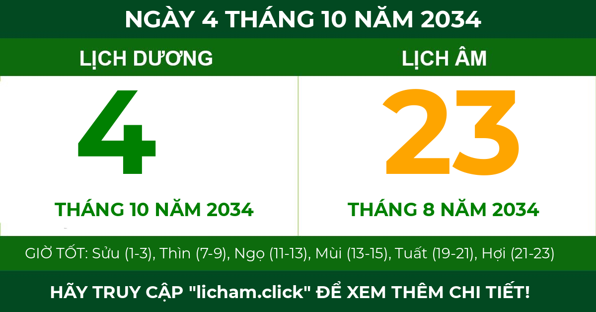lịch âm ngày 4 tháng 10 năm 2034