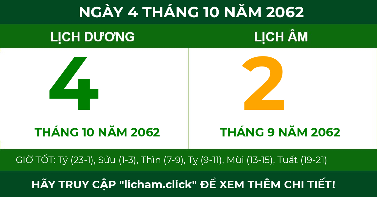 lịch âm ngày 4 tháng 10 năm 2062