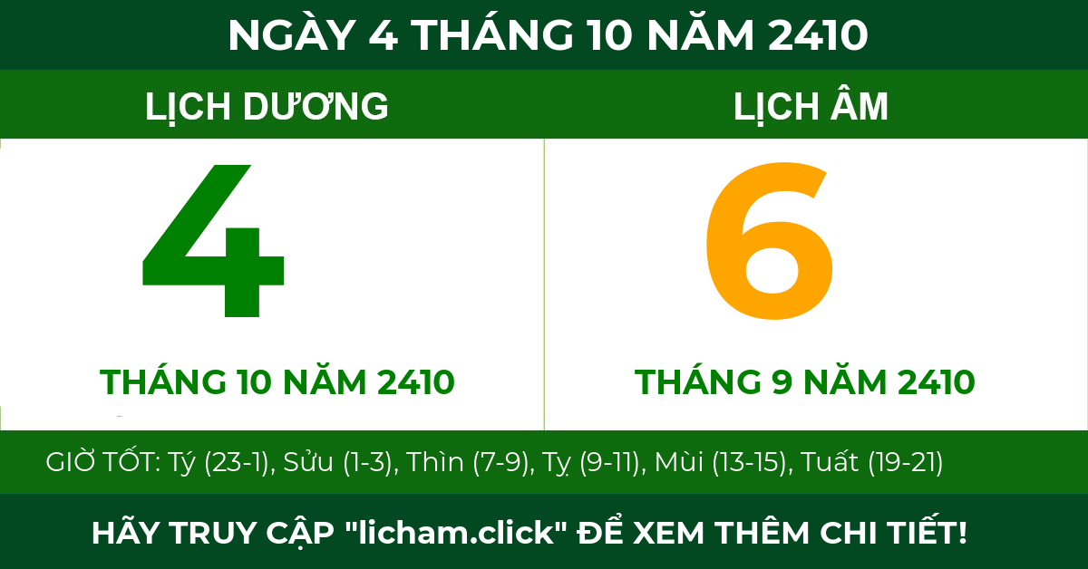 lịch âm ngày 4 tháng 10 năm 2410