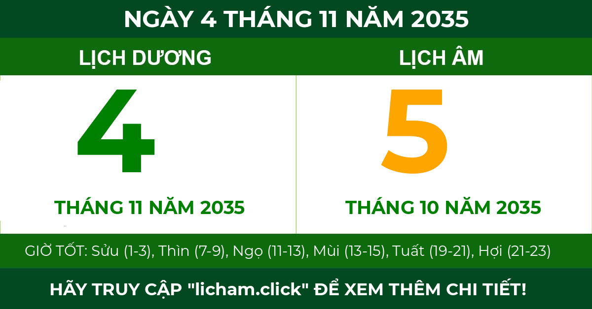 lịch âm ngày 4 tháng 11 năm 2035
