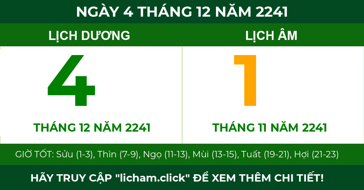 lịch âm ngày 4 tháng 12 năm 2241